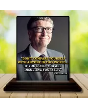 Car Dashboard Bill Gates Wooden Photo Stand  3x4 Inches, Compact & Stylish Spiritual Display For Car, Home & Office (Pack Of 1) (F49191)