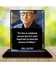 Car Dashboard Bill Gates Wooden Photo Stand  3x4 Inches, Compact & Stylish Spiritual Display For Car, Home & Office (Pack Of 1) (F49192)