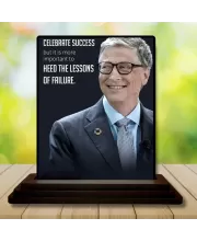 Car Dashboard Bill Gates Wooden Photo Stand  3x4 Inches, Compact & Stylish Spiritual Display For Car, Home & Office (Pack Of 1) (F49193)