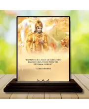 Car Dashboard Lord Shree Krishna Wooden Photo Stand  3x4 Inches, Compact & Stylish Spiritual Display For Car, Home & Office (Pack Of 1) (F49195)