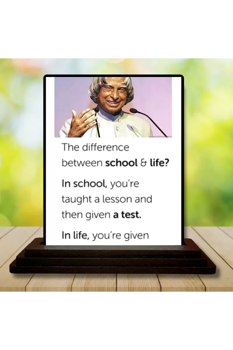 Car Dashboard Abdul Kalam Wooden Photo Stand  3x4 Inches, Compact & Stylish Spiritual Display For Car, Home & Office (Pack Of 1) (F49199)