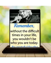 Car Dashboard Abdul Kalam Wooden Photo Stand  3x4 Inches, Compact & Stylish Spiritual Display For Car, Home & Office (Pack Of 1) (F49200)