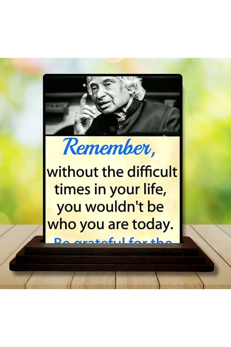 Car Dashboard Abdul Kalam Wooden Photo Stand  3x4 Inches, Compact & Stylish Spiritual Display For Car, Home & Office (Pack Of 1) (F49200)