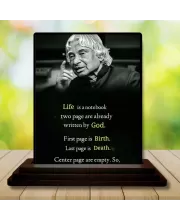 Car Dashboard Abdul Kalam Wooden Photo Stand  3x4 Inches, Compact & Stylish Spiritual Display For Car, Home & Office (Pack Of 1) (F49201)
