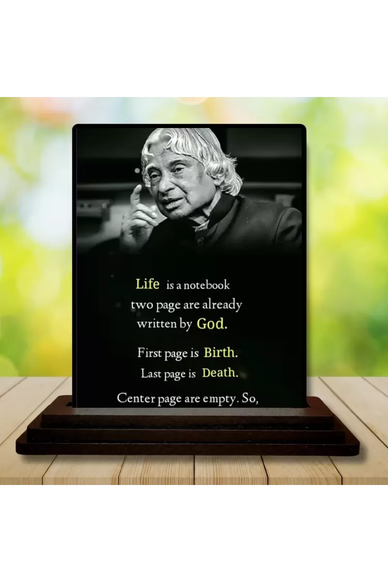 Car Dashboard Abdul Kalam Wooden Photo Stand  3x4 Inches, Compact & Stylish Spiritual Display For Car, Home & Office (Pack Of 1) (F49201)