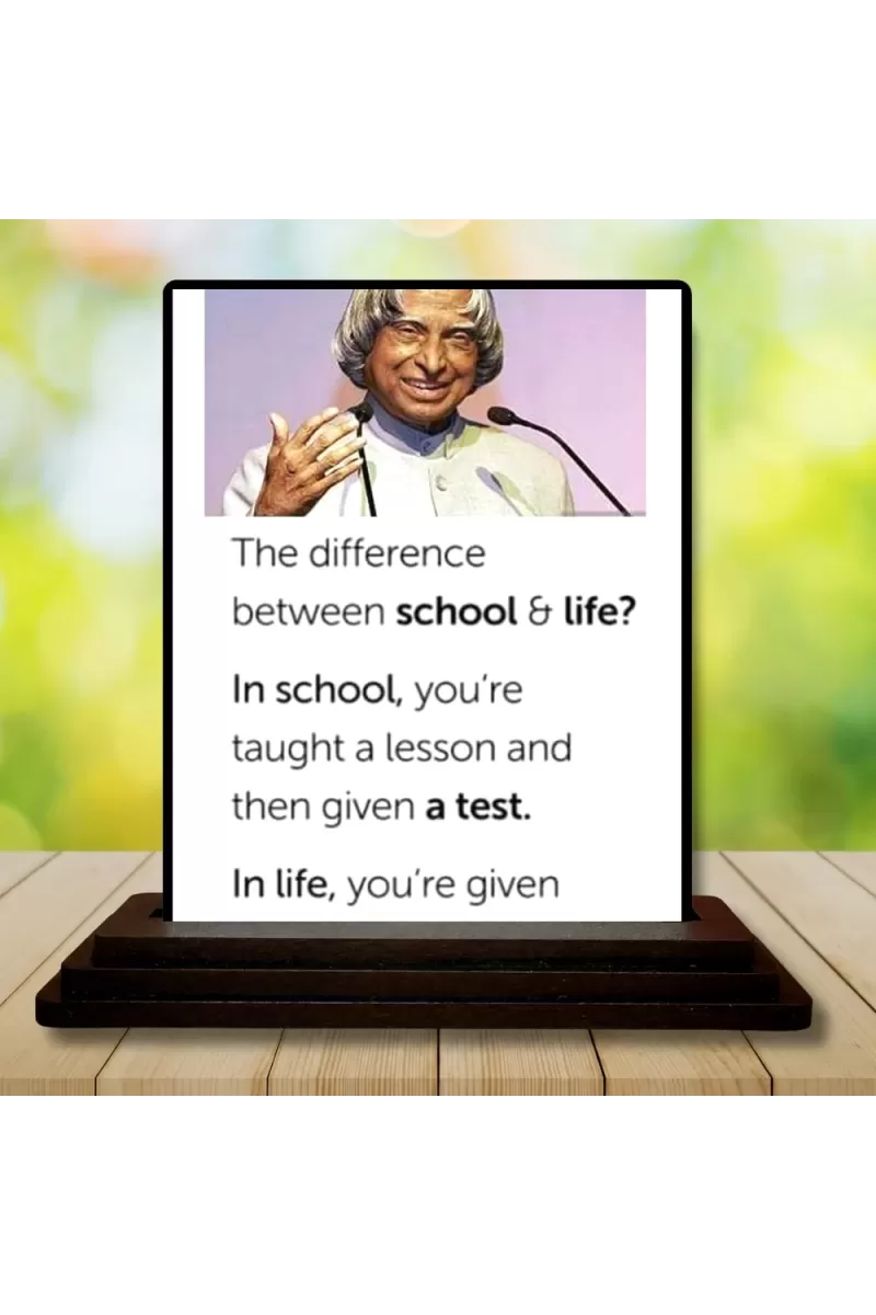 Car Dashboard Abdul Kalam Wooden Photo Stand  3x4 Inches, Compact & Stylish Spiritual Display For Car, Home & Office (Pack Of 1) (F49204)