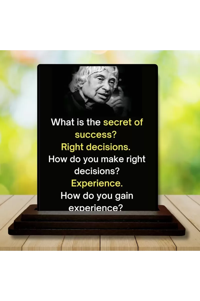 Car Dashboard A. P. J. Abdul Kalam Wooden Photo Stand  3x4 Inches, Compact & Stylish Spiritual Display For Car, Home & Office (Pack Of 1) (F49205)