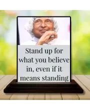 Car Dashboard Abdul Kalam Wooden Photo Stand  3x4 Inches, Compact & Stylish Spiritual Display For Car, Home & Office (Pack Of 1) (F49206)