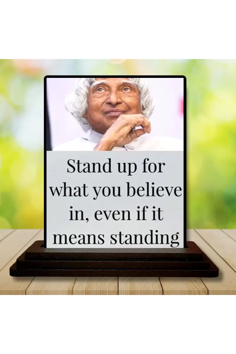 Car Dashboard Abdul Kalam Wooden Photo Stand  3x4 Inches, Compact & Stylish Spiritual Display For Car, Home & Office (Pack Of 1) (F49206)