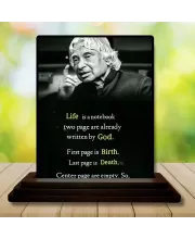 Car Dashboard Abdul Kalam Wooden Photo Stand  3x4 Inches, Compact & Stylish Spiritual Display For Car, Home & Office (Pack Of 1) (F49208)