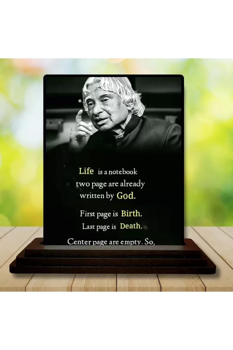 Car Dashboard Abdul Kalam Wooden Photo Stand  3x4 Inches, Compact & Stylish Spiritual Display For Car, Home & Office (Pack Of 1) (F49208)