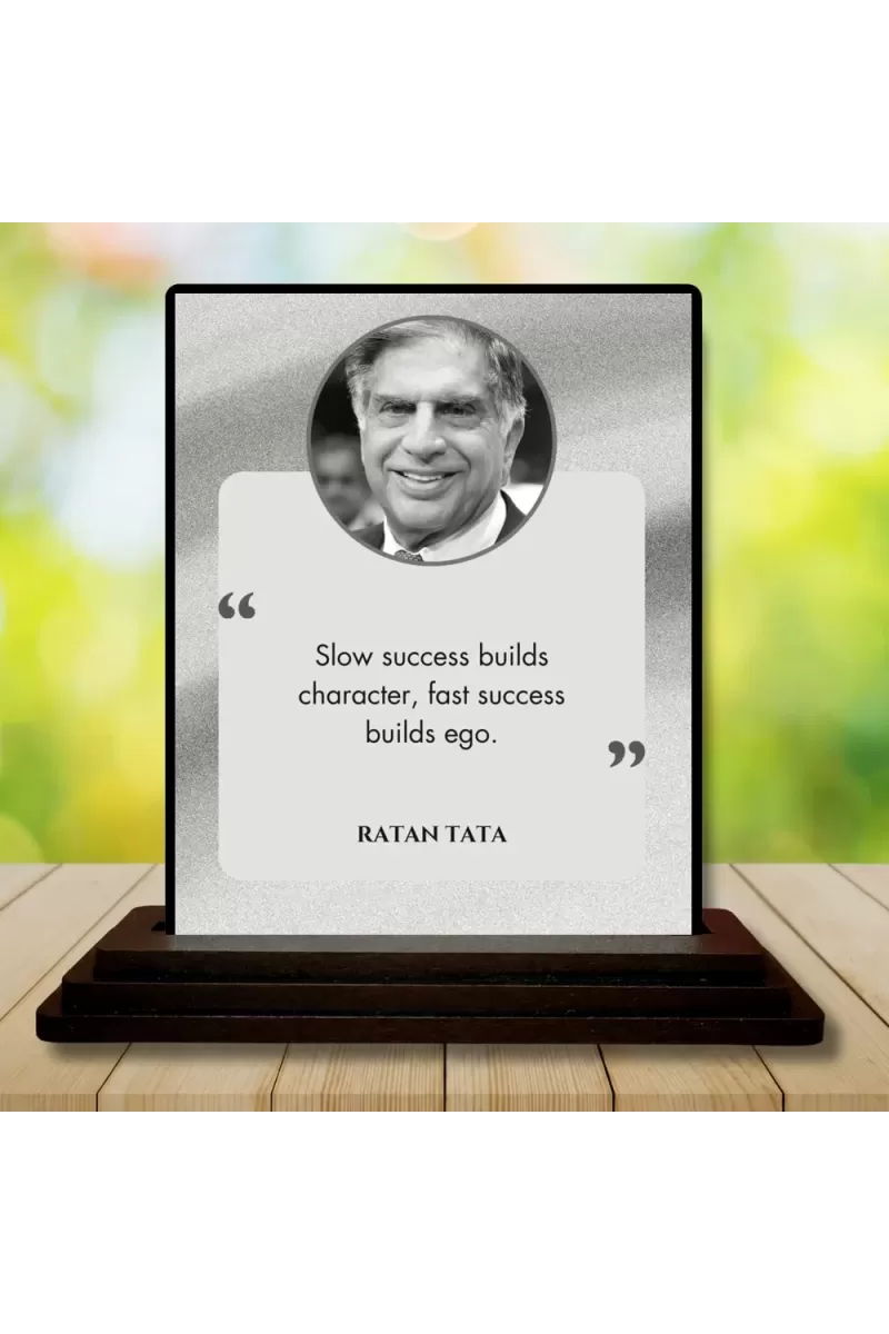 Car Dashboard Shree Ratan Tata Wooden Photo Stand  3x4 Inches, Compact & Stylish Spiritual Display For Car, Home & Office (Pack Of 1) (F49211)