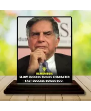Car Dashboard Shree Ratan Tata Wooden Photo Stand  3x4 Inches, Compact & Stylish Spiritual Display For Car, Home & Office (Pack Of 1) (F49213)