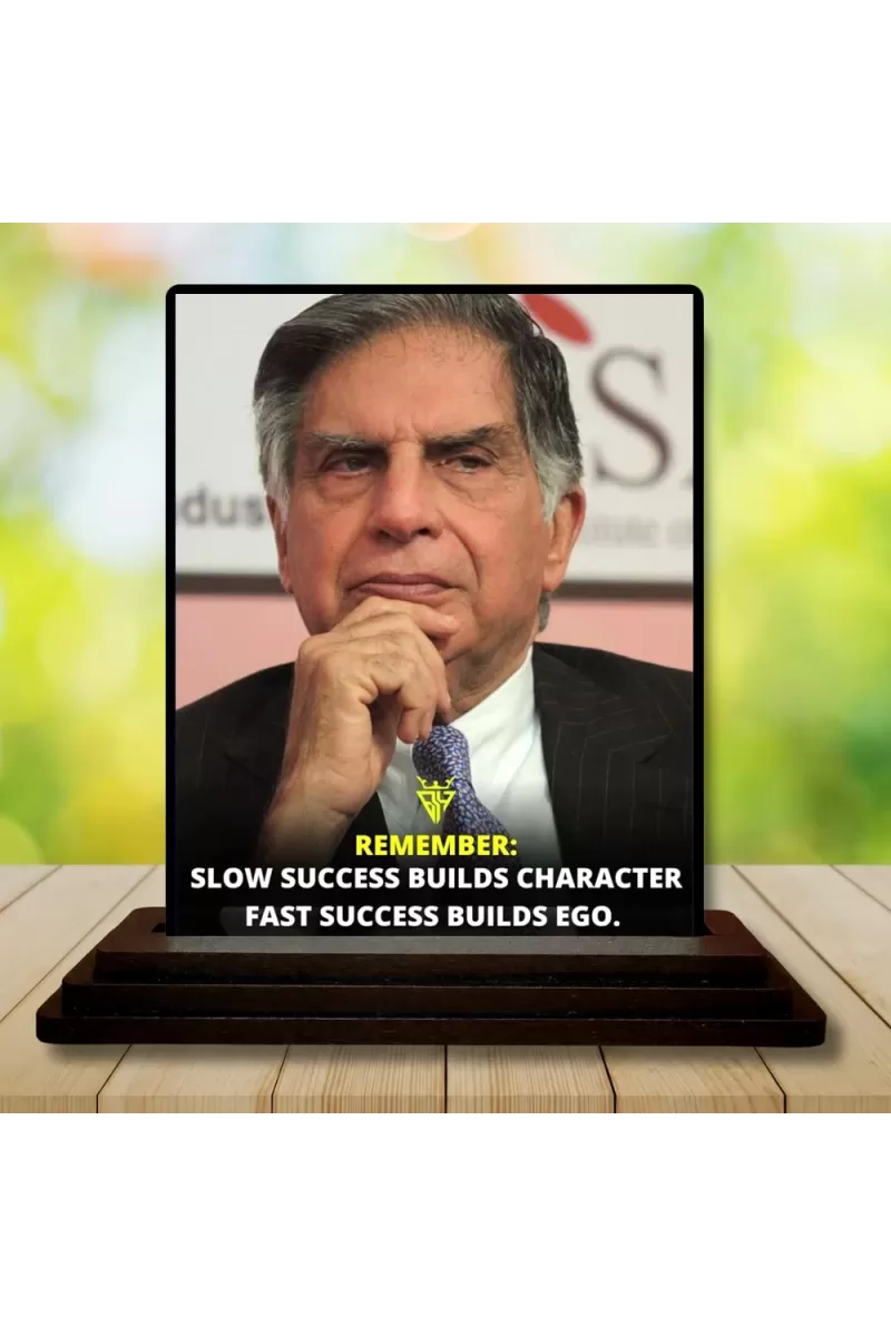 Car Dashboard Shree Ratan Tata Wooden Photo Stand  3x4 Inches, Compact & Stylish Spiritual Display For Car, Home & Office (Pack Of 1) (F49213)