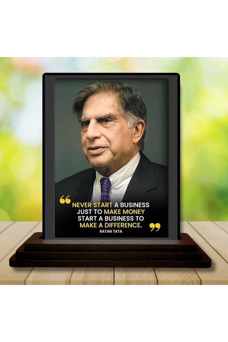Car Dashboard Shree Ratan Tata Wooden Photo Stand  3x4 Inches, Compact & Stylish Spiritual Display For Car, Home & Office (Pack Of 1) (F49214)