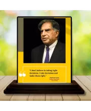 Car Dashboard Shree Ratan Tata Wooden Photo Stand  3x4 Inches, Compact & Stylish Spiritual Display For Car, Home & Office (Pack Of 1) (F49215)