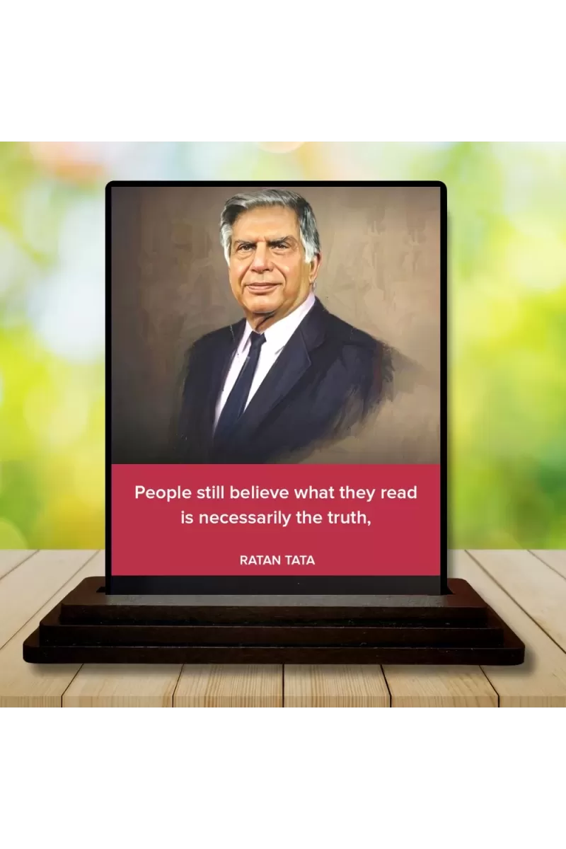 Car Dashboard Shree Ratan Tata Wooden Photo Stand  3x4 Inches, Compact & Stylish Spiritual Display For Car, Home & Office (Pack Of 1) (F49216)