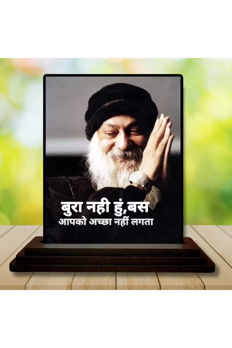 Car Dashboard Osho Rajneesh Wooden Photo Stand  3x4 Inches, Compact & Stylish Spiritual Display For Car, Home & Office (Pack Of 1) (F49226)