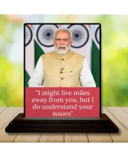 Car Dashboard Narendra Modi Wooden Photo Stand  3x4 Inches, Compact & Stylish Spiritual Display For Car, Home & Office (Pack Of 1) (F49236)