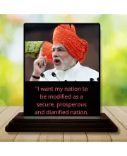 Car Dashboard Narendra Modi Wooden Photo Stand  3x4 Inches, Compact & Stylish Spiritual Display For Car, Home & Office (Pack Of 1) (F49237)