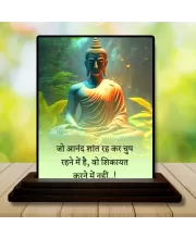 Car Dashboard Gautama Buddha Wooden Photo Stand  3x4 Inches, Compact & Stylish Spiritual Display For Car, Home & Office (Pack Of 1) (F49240)