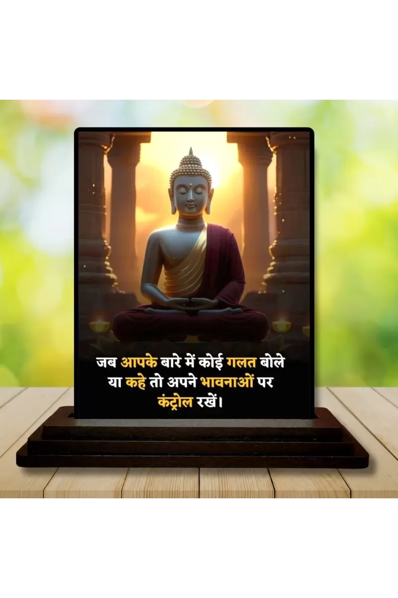 Car Dashboard Gautama Buddha Wooden Photo Stand  3x4 Inches, Compact & Stylish Spiritual Display For Car, Home & Office (Pack Of 1) (F49242)