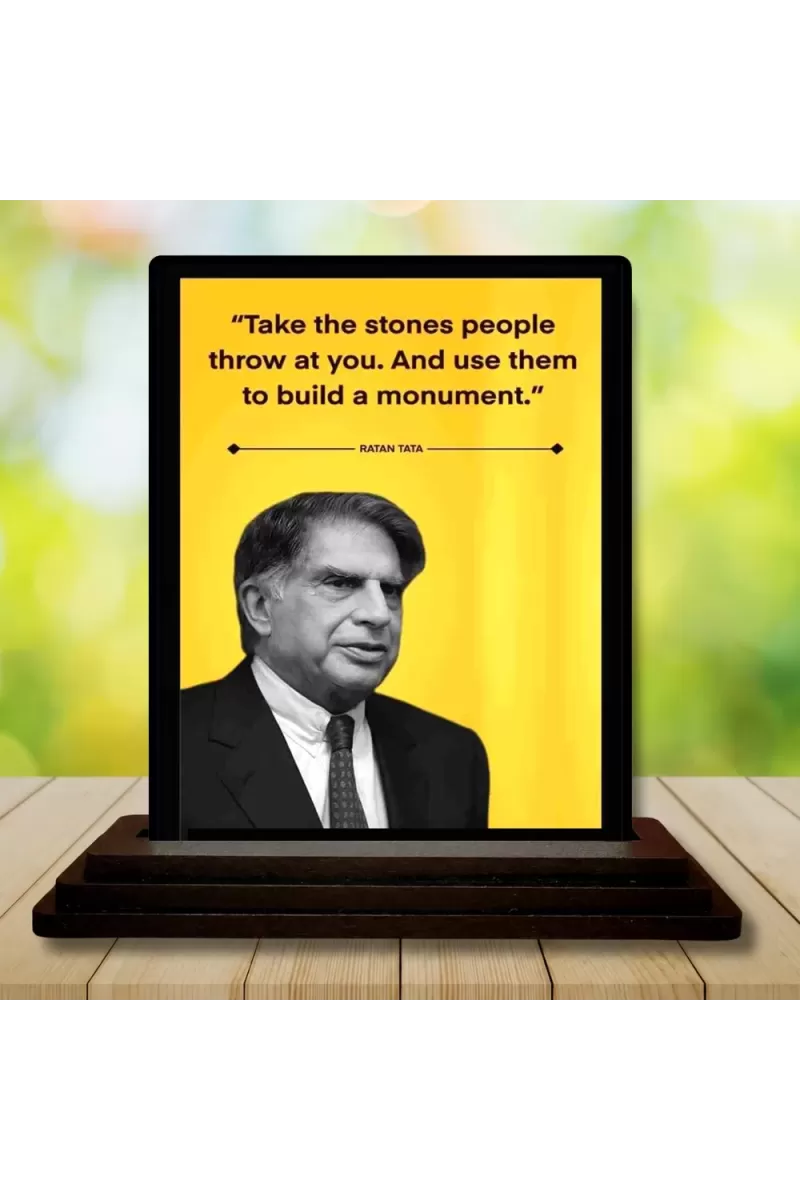 Car Dashboard Shree Ratan Tata Wooden Photo Stand  3x4 Inches, Compact & Stylish Spiritual Display For Car, Home & Office (Pack Of 1) (F49250)