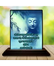 Car Dashboard Gautama Buddha Wooden Photo Stand  3x4 Inches, Compact & Stylish Spiritual Display For Car, Home & Office (Pack Of 1) (F49251)