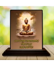 Car Dashboard Gautama Buddha Wooden Photo Stand  3x4 Inches, Compact & Stylish Spiritual Display For Car, Home & Office (Pack Of 1) (F49259)