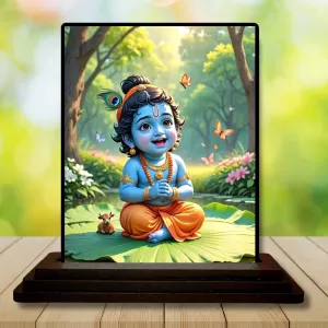 Car Dashboard Lord Krishna Wooden Photo Stand 3x4 Inches, Compact & Stylish Spiritual Display For Car, Home & Office (Pack Of 1) (F49261) Car Dashboard Lord Krishna Wooden Photo Stand 3x4 Inches, Compact & Stylish Spiritual Display For Car, Home & Office (Pack Of 1) (F49261)