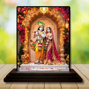 Car Dashboard Shree Krishna And Shree Radha Wooden Photo Stand 3x4 Inches, Compact & Stylish Spiritual Display For Car, Home & Office (Pack Of 1) (F49266) Car Dashboard Shree Krishna And Shree Radha Wooden Photo Stand 3x4 Inches, Compact & Stylish Spiritual Display For Car, Home & Office (Pack Of 1) (F49266)