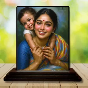 Car Dashboard Mother With Her Kid Painting Wooden Photo Stand 3x4 Inches, Compact & Stylish Spiritual Display For Car, Home & Office (Pack Of 1) (F49268) Car Dashboard Mother With Her Kid Painting Wooden Photo Stand 3x4 Inches, Compact & Stylish Spiritual Display For Car, Home & Office (Pack Of 1) (F49268)
