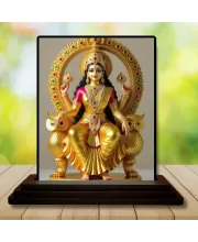 Car Dashboard Lord Ganesha Wooden Photo Stand  3x4 Inches, Compact & Stylish Spiritual Display For Car, Home & Office (Pack Of 1) (F49270)