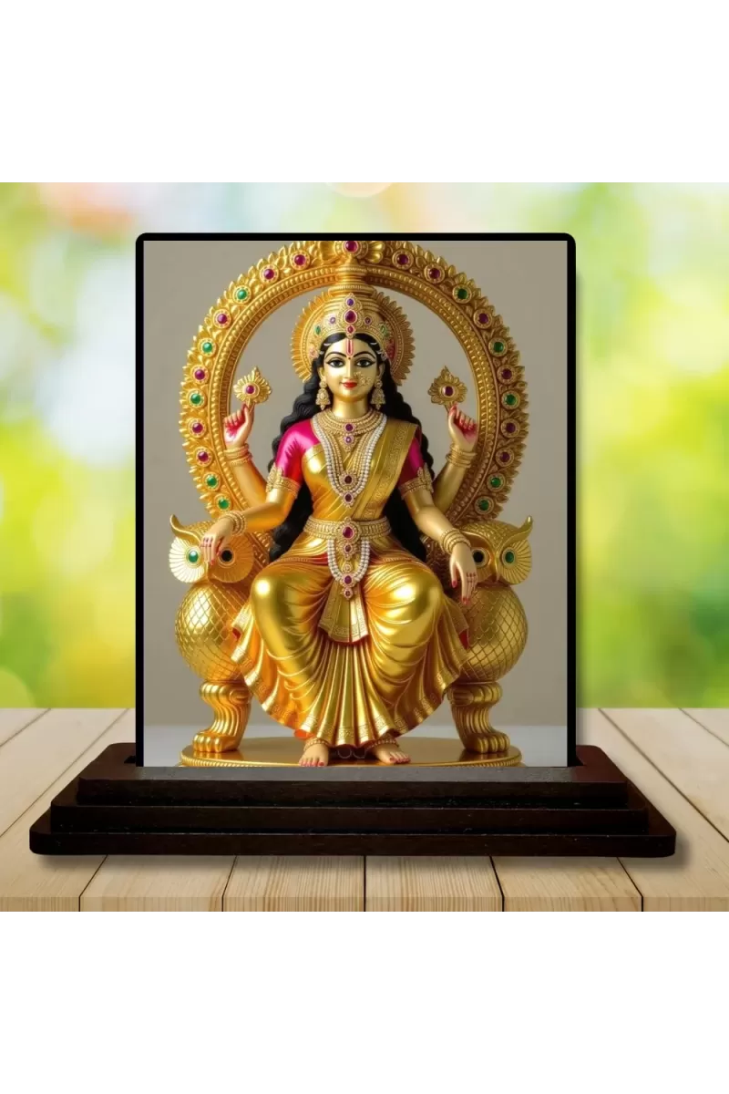 Car Dashboard Lord Ganesha Wooden Photo Stand  3x4 Inches, Compact & Stylish Spiritual Display For Car, Home & Office (Pack Of 1) (F49270)