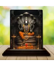 Car Dashboard Lord Ganesha Wooden Photo Stand  3x4 Inches, Compact & Stylish Spiritual Display For Car, Home & Office (Pack Of 1) (F49272)
