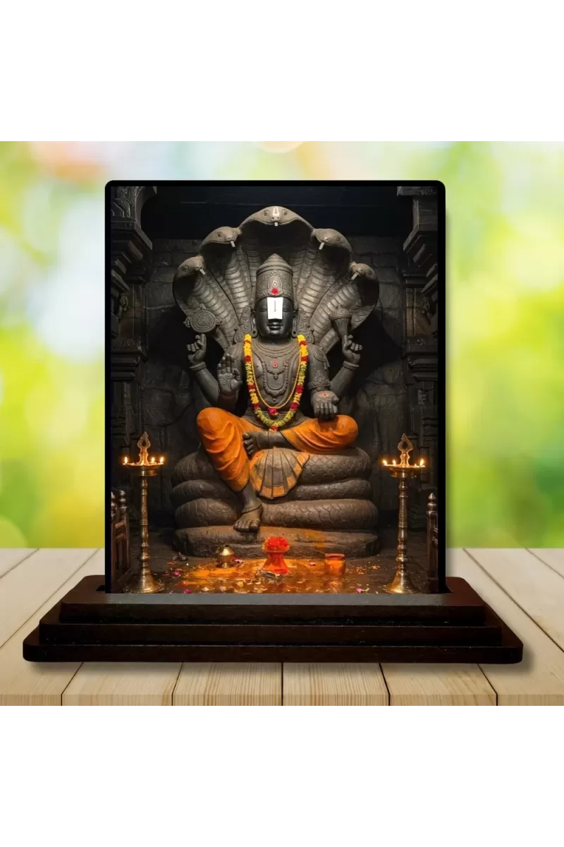 Car Dashboard Lord Ganesha Wooden Photo Stand  3x4 Inches, Compact & Stylish Spiritual Display For Car, Home & Office (Pack Of 1) (F49272)
