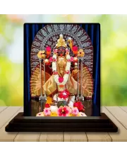 Car Dashboard Yellamma Wooden Photo Stand  3x4 Inches, Compact & Stylish Spiritual Display For Car, Home & Office (Pack Of 1) (F49273)