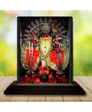 Car Dashboard Goddess Kali Wooden Photo Stand  3x4 Inches, Compact & Stylish Spiritual Display For Car, Home & Office (Pack Of 1) (F49284)