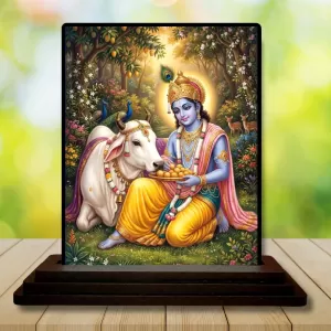 Car Dashboard Shree Krishna Wooden Photo Stand 3x4 Inches, Compact & Stylish Spiritual Display For Car, Home & Office (Pack Of 1) (F49285) Car Dashboard Shree Krishna Wooden Photo Stand 3x4 Inches, Compact & Stylish Spiritual Display For Car, Home & Office (Pack Of 1) (F49285)