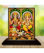 Car Dashboard Lord Ganesha And Lord Ganesha Wooden Photo Stand  3x4 Inches, Compact & Stylish Spiritual Display For Car, Home & Office (Pack Of 1) (F49287)