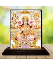 Car Dashboard Lord Ganesha Wooden Photo Stand  3x4 Inches, Compact & Stylish Spiritual Display For Car, Home & Office (Pack Of 1) (F49288)