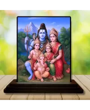 Car Dashboard Shiva Wooden Photo Stand  3x4 Inches, Compact & Stylish Spiritual Display For Car, Home & Office (Pack Of 1) (F49291)