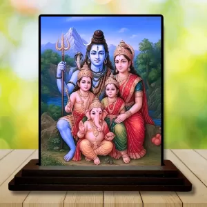 Car Dashboard Shiva Wooden Photo Stand  3x4 Inches, Compact & Stylish Spiritual Display For Car, Home & Office (Pack Of 1) (F49291)