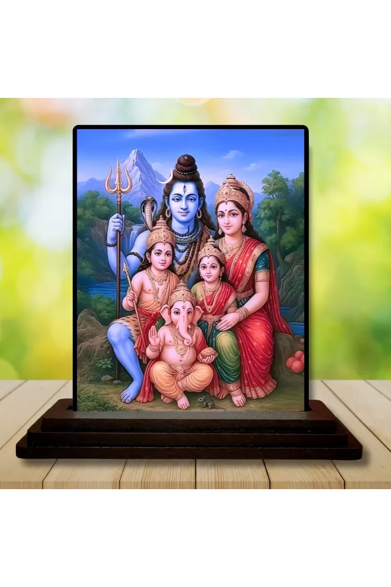 Car Dashboard Shiva Wooden Photo Stand  3x4 Inches, Compact & Stylish Spiritual Display For Car, Home & Office (Pack Of 1) (F49291)