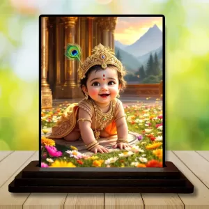 Car Dashboard Lord Krishna Wooden Photo Stand 3x4 Inches, Compact & Stylish Spiritual Display For Car, Home & Office (Pack Of 1) (F49292) Car Dashboard Lord Krishna Wooden Photo Stand 3x4 Inches, Compact & Stylish Spiritual Display For Car, Home & Office (Pack Of 1) (F49292)
