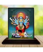 Car Dashboard Goddess Kali Wooden Photo Stand  3x4 Inches, Compact & Stylish Spiritual Display For Car, Home & Office (Pack Of 1) (F49299)