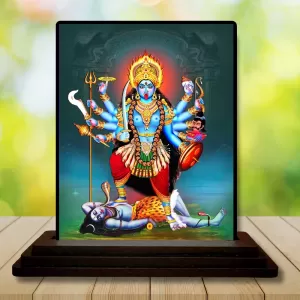 Car Dashboard Goddess Kali Wooden Photo Stand 3x4 Inches, Compact & Stylish Spiritual Display For Car, Home & Office (Pack Of 1) (F49299) Car Dashboard Goddess Kali Wooden Photo Stand 3x4 Inches, Compact & Stylish Spiritual Display For Car, Home & Office (Pack Of 1) (F49299)