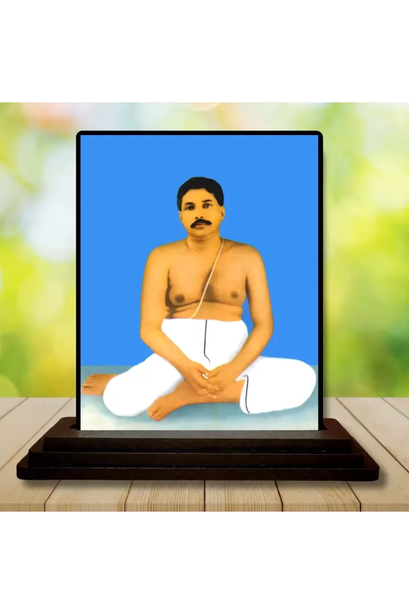 Car Dashboard Shree Thakur Anukul Chandra Wooden Photo Stand  3x4 Inches, Compact & Stylish Spiritual Display For Car, Home & Office (Pack Of 1) (F49304)