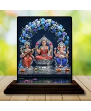 Car Dashboard Lord Ganesha Wooden Photo Stand  3x4 Inches, Compact & Stylish Spiritual Display For Car, Home & Office (Pack Of 1) (F49305)