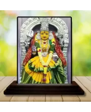 Car Dashboard Yellamma Wooden Photo Stand  3x4 Inches, Compact & Stylish Spiritual Display For Car, Home & Office (Pack Of 1) (F49307)